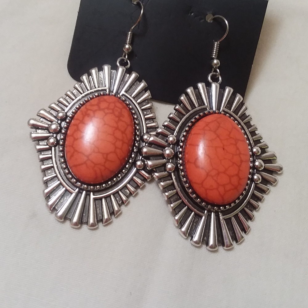 Easy as pioneer orange earrings